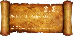 Meláth Rajmunda névjegykártya